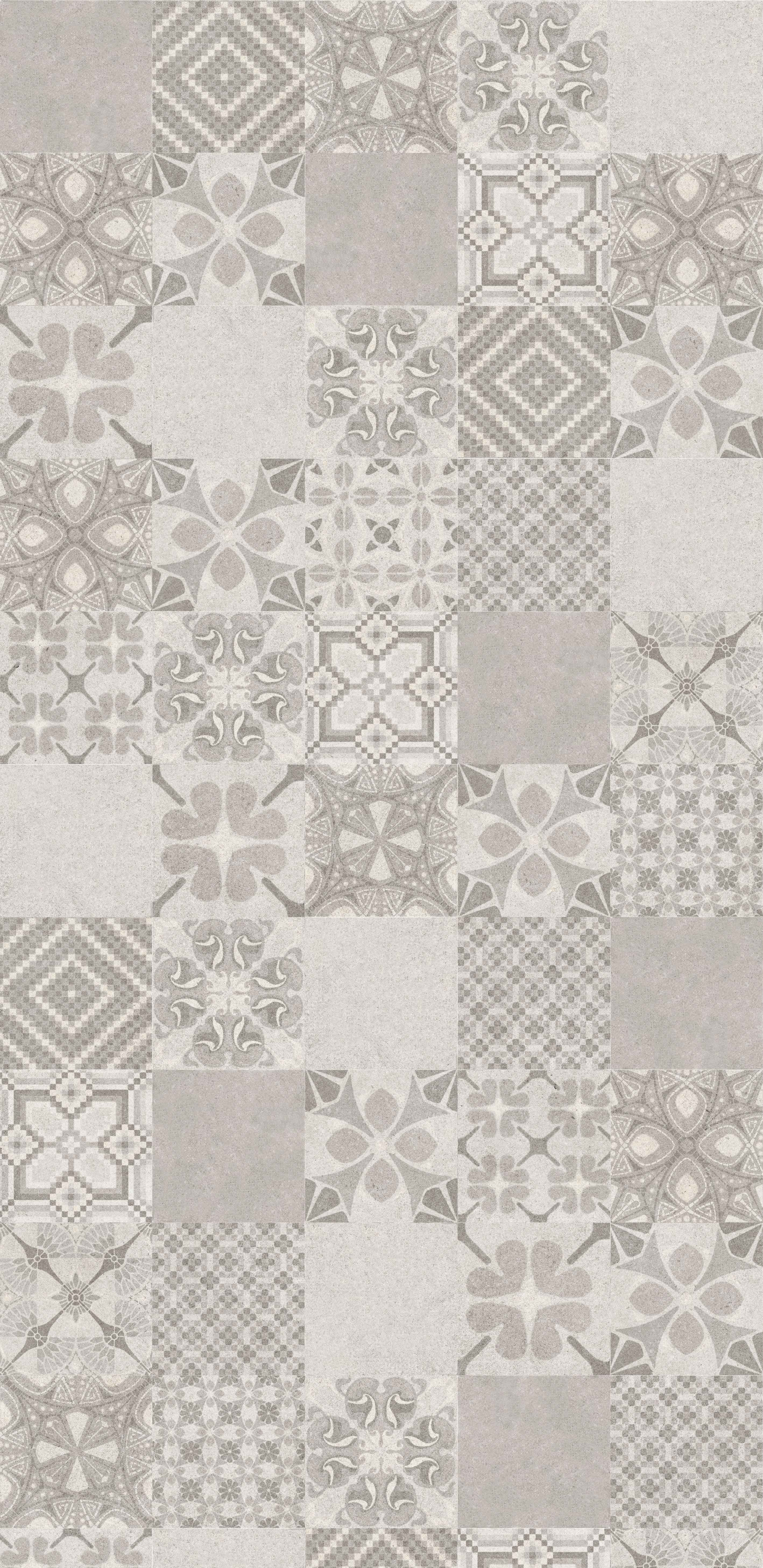 Duschrückwand Vintage Fliesen grau