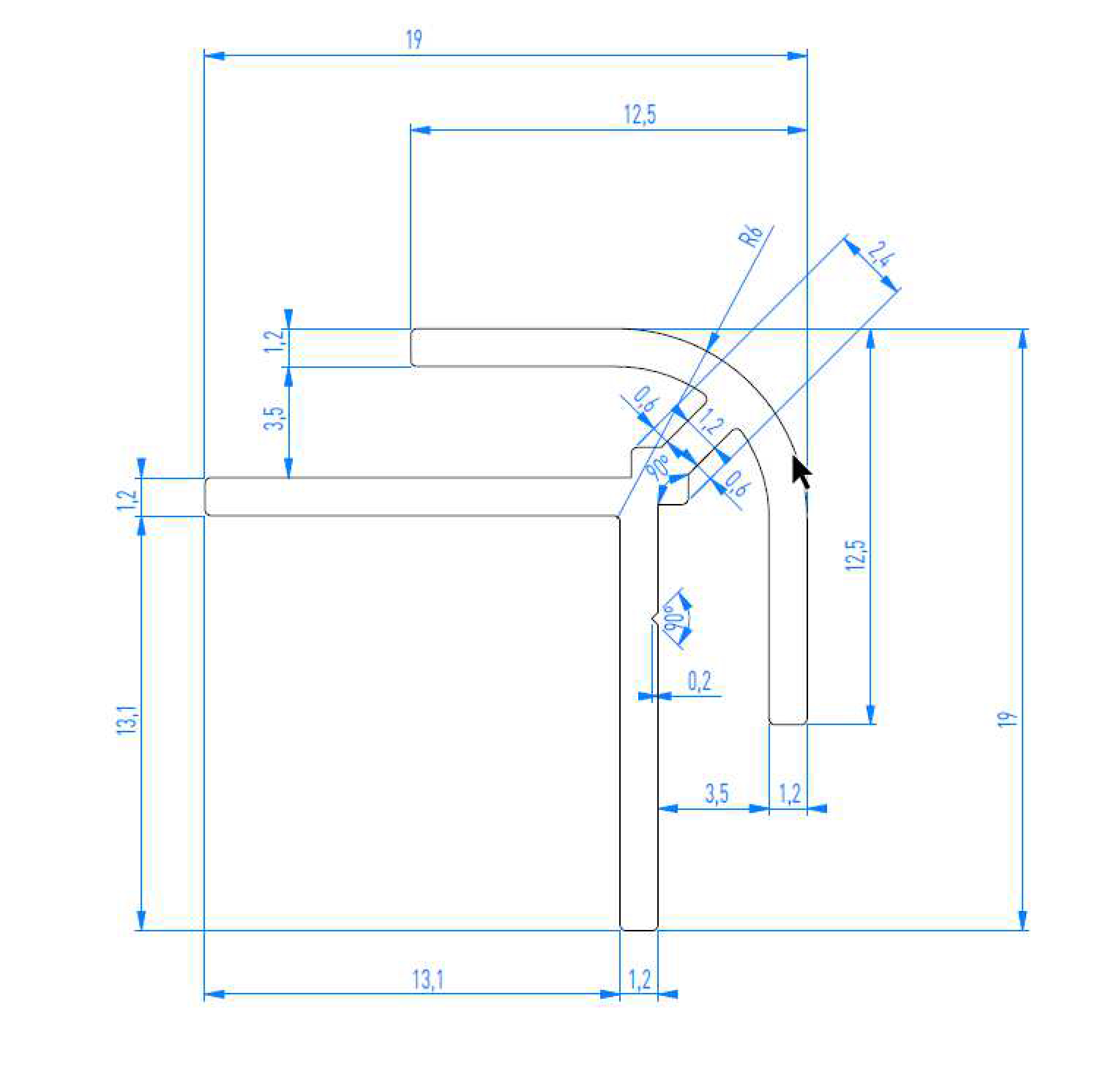 Außenecke Länge: 2550 mm