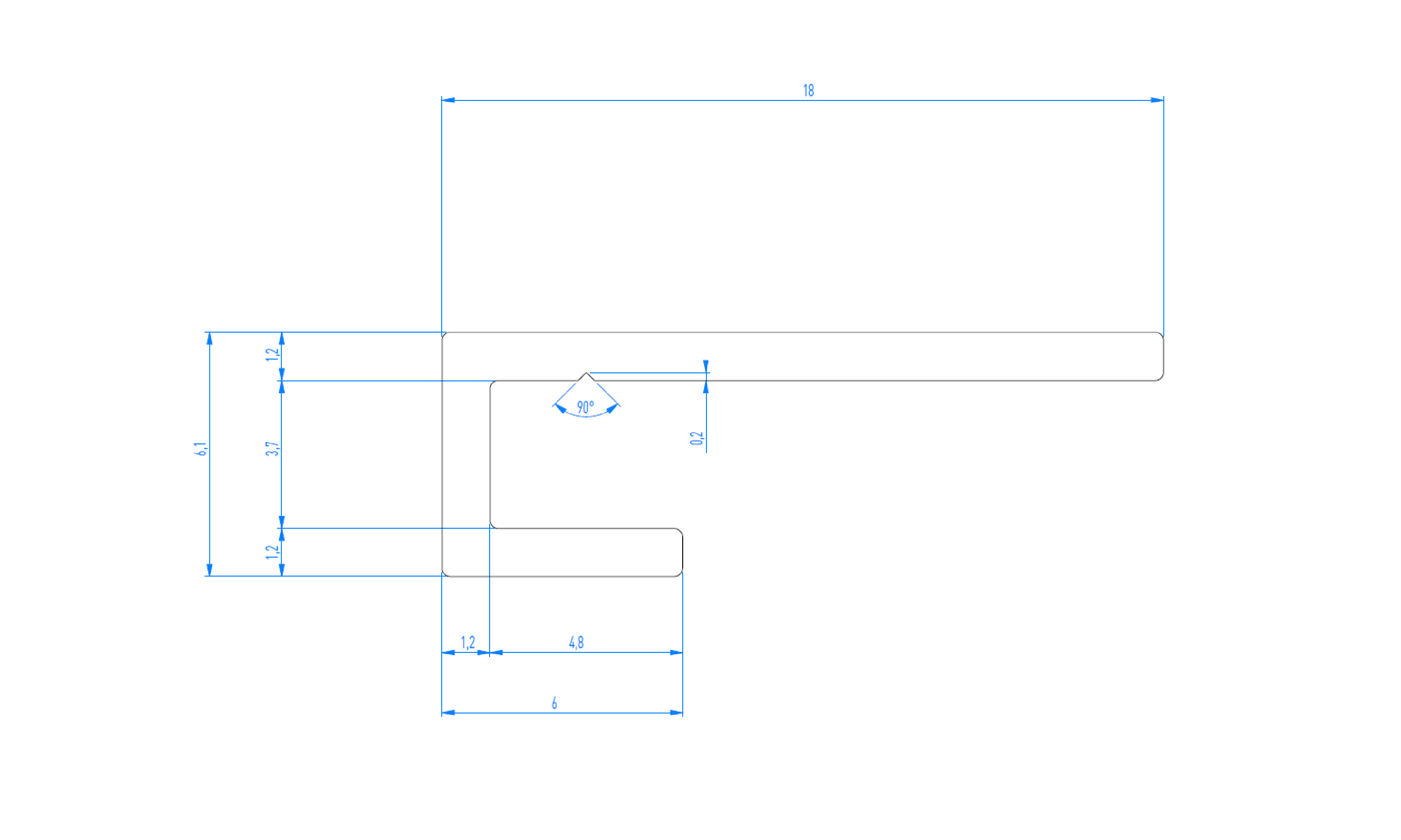 Abschlussprofil Länge: 2550 mm